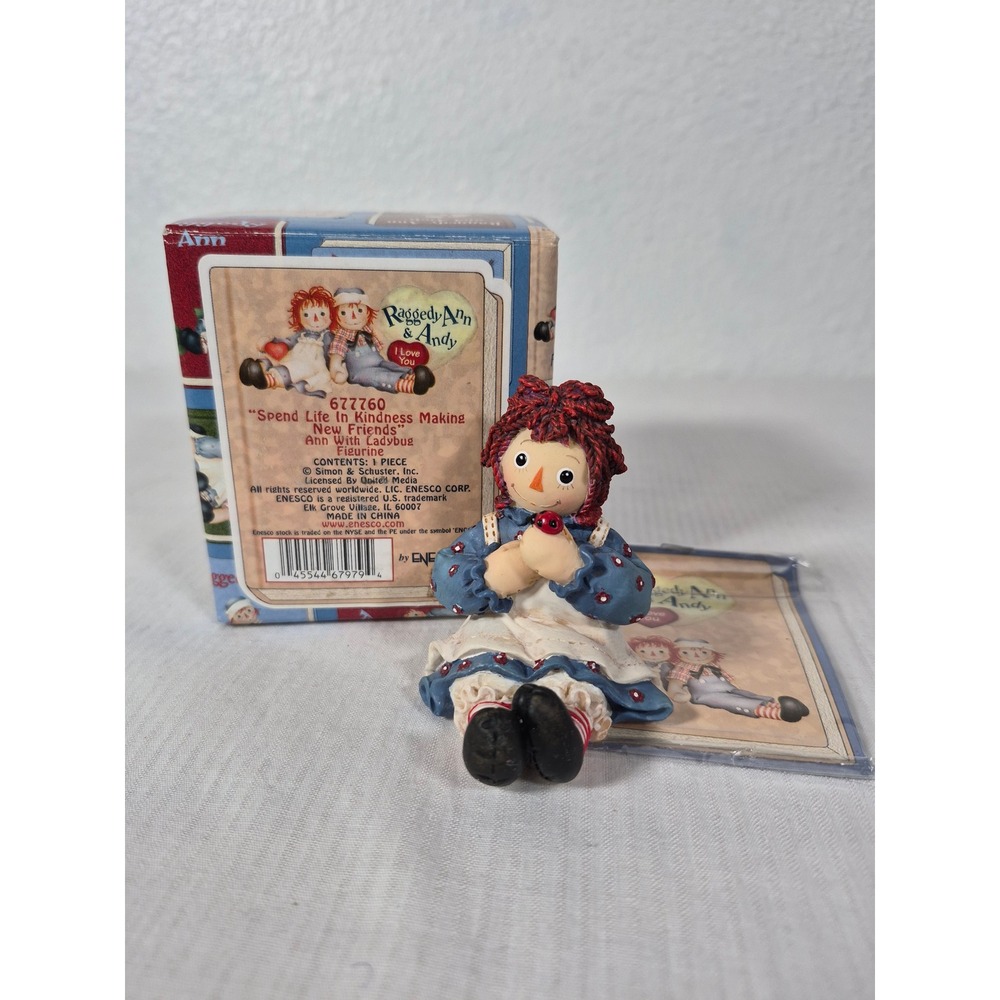 Enesco Raggedy Ann With Ladybug Figurine 677760 Spend Life In Kindness Boxed